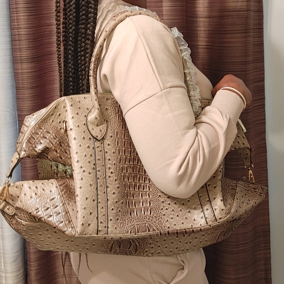 Ostrich& Croc overnight duffle bag - Picture 2 of 4